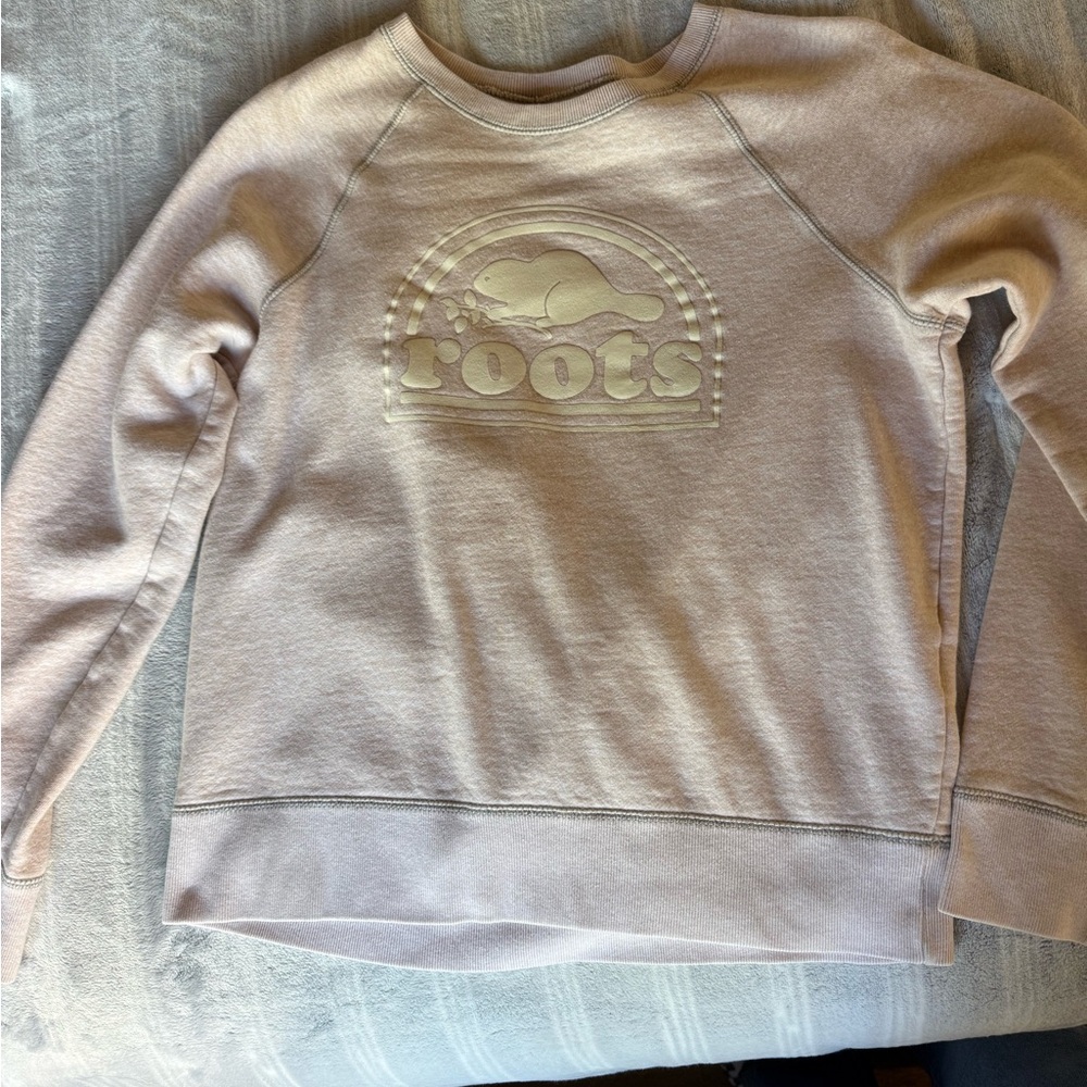 Roots Women's light pink Crew Neck Sweater